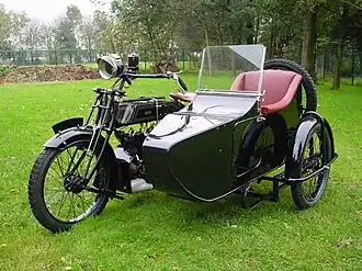 AJS Model D zijspancombinatie uit 1920