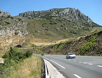 De AP-1 bij de bergpas Puerto de Pancorbo