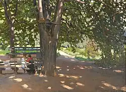 In de schaduw van de lindebomen