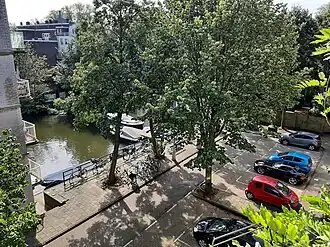 Overzichtsfoto van de aanlegsteiger aan het Waaigat in Amsterdam