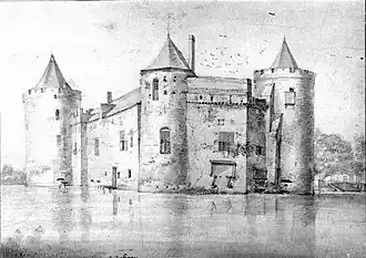 Kasteel Abcoude (tekening van Roelant Roghman, ±1646)