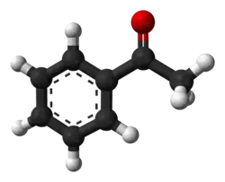Molecuulmodel van acetofenon