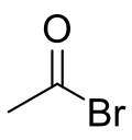 Structuurformule van acetylbromide
