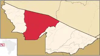 Ligging van de Braziliaanse microregio Tarauacá in Acre