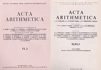 Titelpagina van Acta Arithmetica 49/3 (1988)
