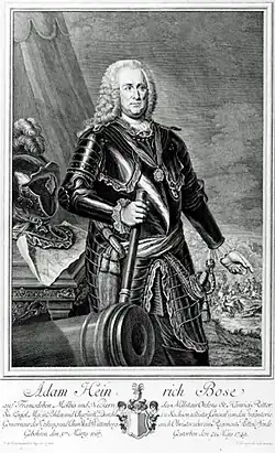 Generaal Adam Heinrich Bose was een van de eerste ridders