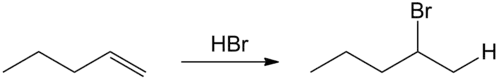 Additie van waterstofbromide aan een alkeen