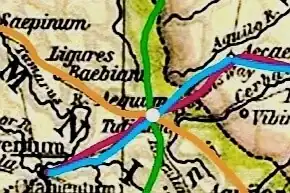 knooppunt van Romeinse wegen in Aequum Tuticum