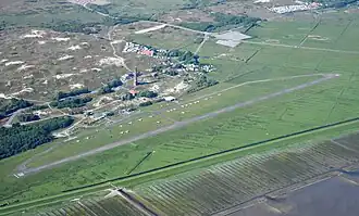 Luchtfoto van de luchthaven