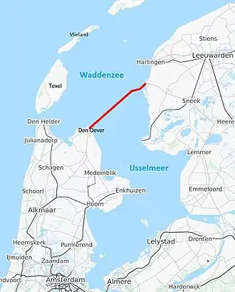 De Afsluitdijk in rood