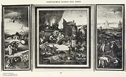 Naar Jheronimus Bosch. De verzoeking van de heilige Antonius. 1525-1549. Huidige verblijfplaats onbekend.
