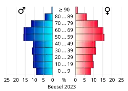 Bevolkingspiramide van de gemeente Beesel