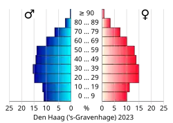 Bevolkingspiramide van de gemeente Den Haag