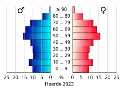 Bevolkingspiramide van de gemeente Heerde