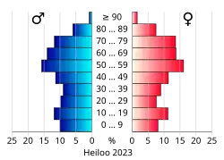 Bevolkingspiramide van de gemeente Heiloo