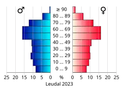 Bevolkingspiramide van de gemeente Leudal