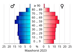 Bevolkingspiramide van de gemeente Maashorst