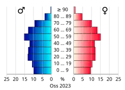 Bevolkingspiramide van de gemeente Oss