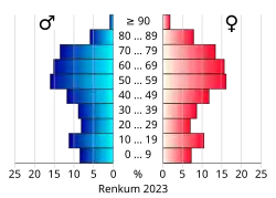 Bevolkingspiramide van de gemeente Renkum