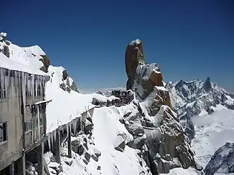 De Aiguille du Midi naast Chamonix