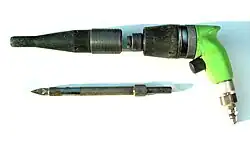 Een pneumatische hamer van het pistooltype