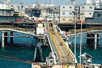 De olie-uitvoerterminal in Basra.
