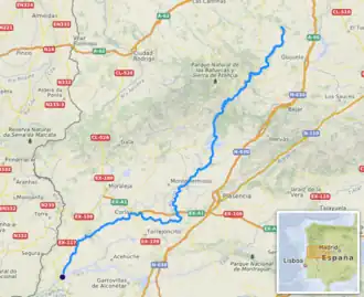 Kaart stroomgebied Alagón