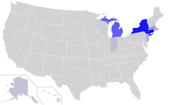 Verspreiding van Albanezen in de Verenigde Staten