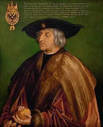 Portret van Maximiliaan I door Albrecht Dürer, 1519