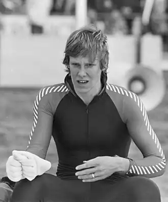 Alie Boorsma bij de WK sprint in 1982
