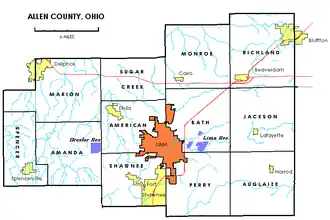 Kaart van Allen County