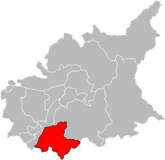 Locatie van het kanton