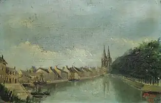 Gezicht op de haven van Quimper - Alphonse Maureau (1878, privécollectie)