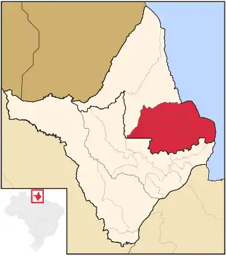 Ligging van de Braziliaanse microregio Amapá in Amapá