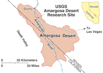 Locatie van Amargosa Desert