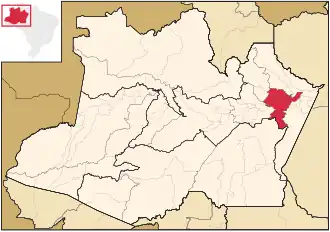 Ligging van de Braziliaanse microregio Itacoatiara in Amazonas