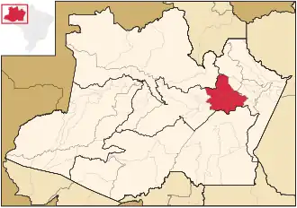 Ligging van de Braziliaanse microregio Manaus in Amazonas