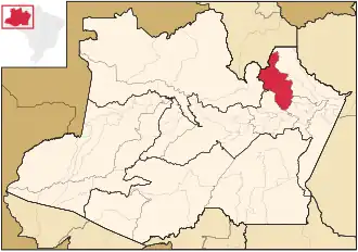 Ligging van de Braziliaanse microregio Rio Preto da Eva in Amazonas