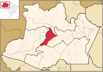 Ligging van de Braziliaanse microregio Tefé in Amazonas