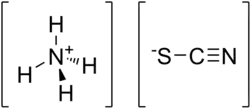 Structuurformule van ammoniumthiocyanaat