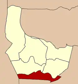 Kaart van Nonthaburi met de Amphoe Bang Bo aangegeven