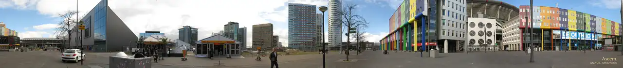 Een 360-graden-panorama van de Johan Cruijff Boulevard gemaakt vóór de herinrichting.