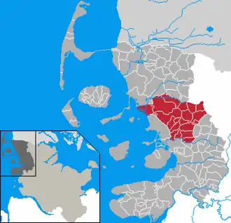 Kaart van Mittleres Nordfriesland