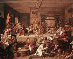 William Hogarth: An Election Entertainment, uit de serie Humours of an Election (ca. 1755)