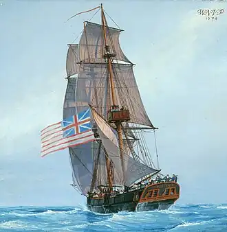 Schilderij van de Andrew Doria van William Nowland Van Powell uit 1974