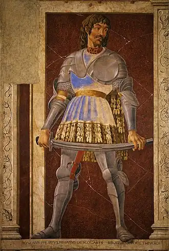 Fresco van Pippo Spano, gemaakt door Andrea del Castagno rond 1450.
