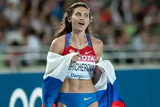 Bezig met het verwerken van haar overwinning op de WK 2011, Daegu