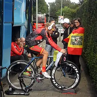Anna Sanchis voor het WK tijdrijden in Valkenburg 2012