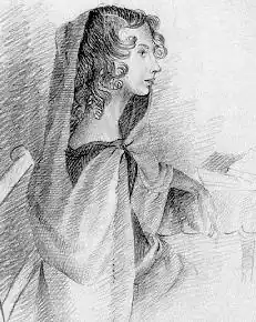 Anne Brontë getekend door haar zuster Charlotte, 1845