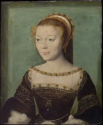 Portret van Anne de Pisseleu d'Heilly, geschilderd door Corneille de la Haye.